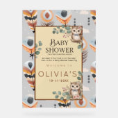 Boho-Mädchen-Eule-Baby-Party Acrylschild (Vorderseite)