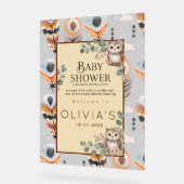 Boho-Mädchen-Eule-Baby-Party Acrylschild (Winkel)