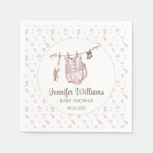 Boho Mädchen Kleidung Baby Duschpapier Servietten (Vorderseite)