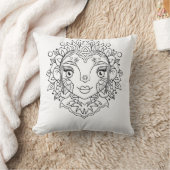 Boho-Mädchen-Mandala Kissen (Decke)