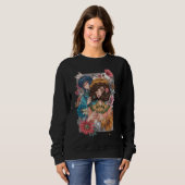 Boho-Mädchen mit floralem Sweatshirt (Vorne ganz)