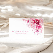 Boho Magenta Hot Pink Floral Wedding Platzkarte