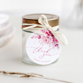 Boho Magenta Hot Pink Floral Wedding Vielen Dank Geschenkanhänger