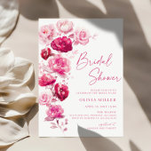 Boho Magenta Hot Pink Rose Floral Wedding Foto Save The Date