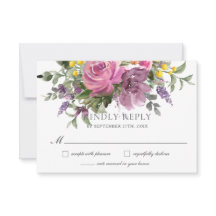 Boho Magenta Lila Pink Mauve Floral Wedding