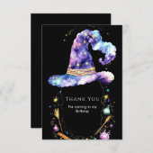 Boho Magic Editable Wizard Geburtstag Dankeskarte (Vorne/Hinten)