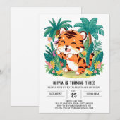 Boho Magic Tiger Digital Geburtstag Einladung (Vorne/Hinten)