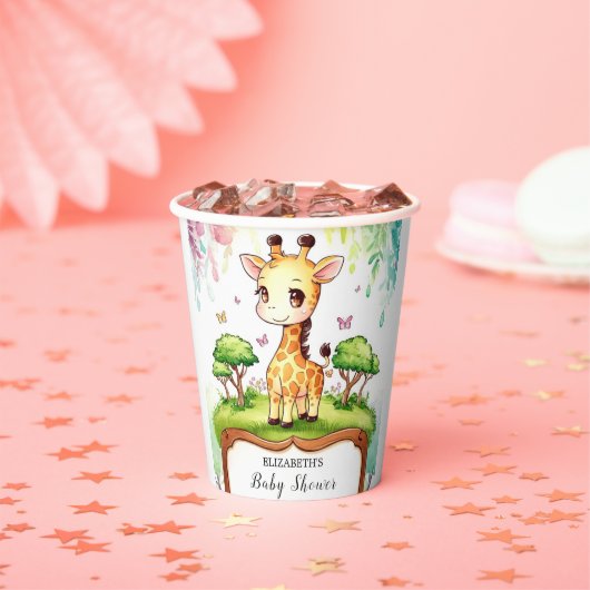 Boho Magical Giraffe Baby Shower Pappbecher (Insitu)