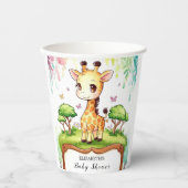 Boho Magical Giraffe Baby Shower Pappbecher (Vorderseite)