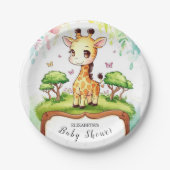 Boho Magical Giraffe Baby Shower Pappteller (Vorderseite)