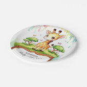 Boho Magical Giraffe Baby Shower Pappteller (Schrägansicht)