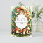 Boho Magical Mushroom Baby Dusche Dankeskarte (Stehend Vorderseite)