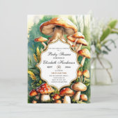 Boho Magical Mushroom Baby Dusche Einladung (Stehend Vorderseite)