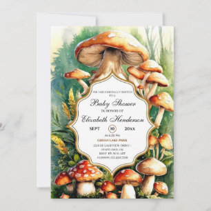 Boho Magical Mushroom Baby Dusche Einladung