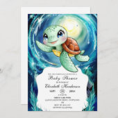 Boho Magical Ocean Turtle Baby Dusche Einladung (Vorne/Hinten)