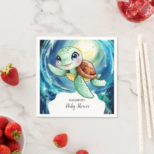 Boho Magical Ocean Turtle Baby Dusche Serviette (Beispiel)