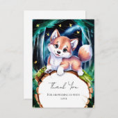 Boho Magical Wolf Baby Shower Dankeskarte (Vorne/Hinten)
