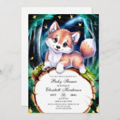 Boho Magical Wolf Baby Shower Einladung (Vorne/Hinten)