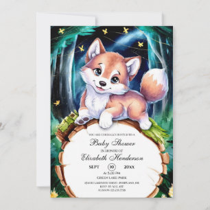Boho Magical Wolf Baby Shower Einladung