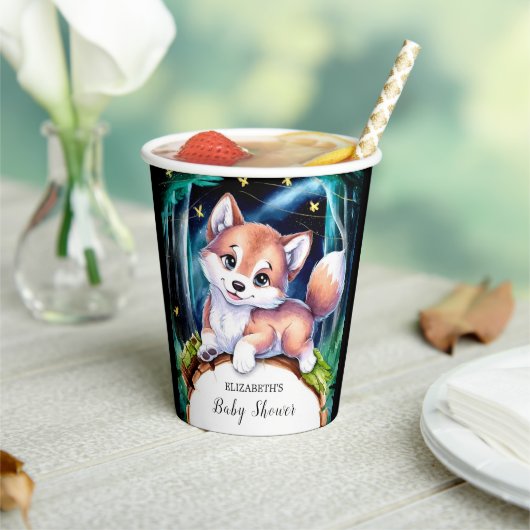 Boho Magical Wolf Baby Shower Pappbecher (In Situ)