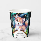 Boho Magical Wolf Baby Shower Pappbecher (Vorderseite)