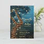 Boho magische bezaubernde Wald-Hochzeit Einladung (Stehend Vorderseite)