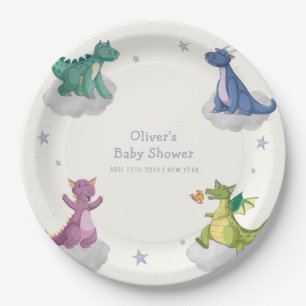Boho Magische Kleine Sterne Drachen Baby Shower Pappteller
