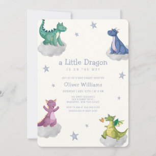 Boho Magischer Kleiner Drache Baby Shower Einladung