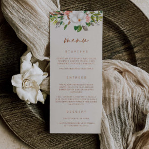 Boho Magnolia Menu Wedding Brautparty L201 Menükarte