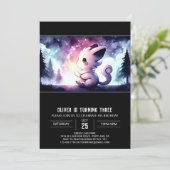 Boho Majestic Cat Birthday Einladung (Stehend Vorderseite)