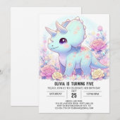 Boho Majestic Dinosaur Digital Geburtstag Einladung (Vorne/Hinten)