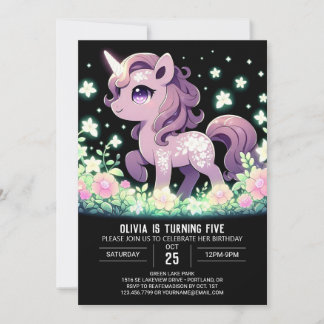 Boho Majestic Unicorn Digital zum Geburtstag Einladung