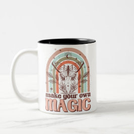 Boho "Make Your Own Magic" Mug – Mystic Vibes Zweifarbige Tasse