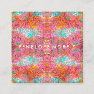 Boho Makeup-Künstler Quadratische Visitenkarte