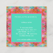 Boho Makeup-Künstler Quadratische Visitenkarte (Rückseite)