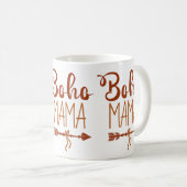 Boho Mama Feather Arrow Typografie Kaffeetasse (VorderseiteRechts)
