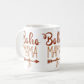 Boho Mama Feather Arrow Typografie Kaffeetasse (Vorderseite Links)
