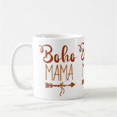 Boho Mama Feather Arrow Typografie Kaffeetasse (Links)