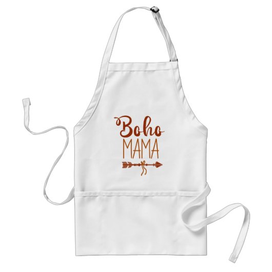 Boho Mama Feather Arrow Typografie Schürze (Vorne)