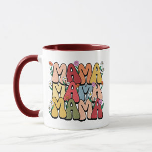 Boho "Mama" gestapelte Typografie Tasse