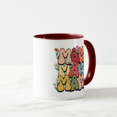 Boho "Mama" gestapelte Typografie Tasse (VorderseiteRechts)