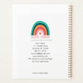 Boho Mama Rainbow Modern Bright Colors Trendy Planer (Rückseite)