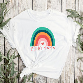 Boho Mama Rainbow Modern Bright Colors Trendy T-Shirt