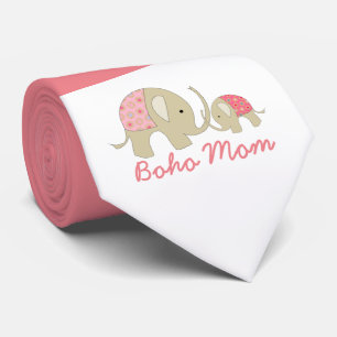 Boho Mama, rosa Elefant Krawatte