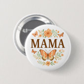 Boho Mama Schmetterling Floraler Kranz Muttertag Button (Vorne & Hinten)