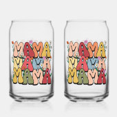 Boho "Mama" Stacked Typography Dosenglas (Rückseite)