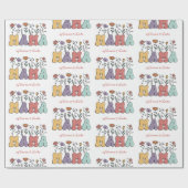 Boho Mama Text mit Blume und Kid Names Muster Geschenkpapier (Flach)