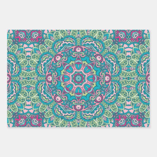 Boho Mandala Abstract Design Geschenkpapier Set (Vorderseite 2)