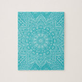 Boho Mandala Art Vibrannt Aquamarin Blue Picture Puzzle (Vertikal)