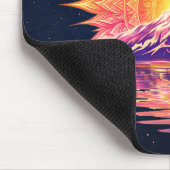 Boho-Mandala-Berg-Sonnenuntergang | Kosmischer Nac Mousepad (Ecke)